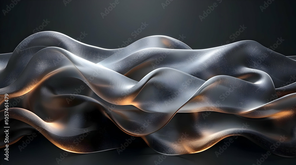 Abstract 3D Metallic Wavy Background Abstract 3D Metallic Wavy Background