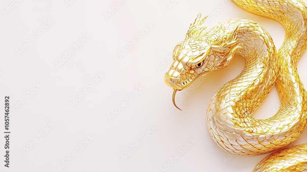 Fototapeta premium A gold chinese new year snake