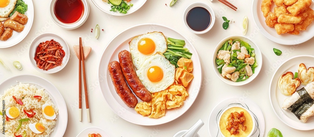Egg Pan Scrambled Eggs And Side Dishes Include Minced Pork Pork Sausage Chinese Sausages Breakfast With Egg Pan And Side Dishes Egg Pan Scrambled Eggs And Side Dishes Include Minced Pork Pork Sausage Chinese Sausages Breakfast With Egg Pan And Side Dishes
