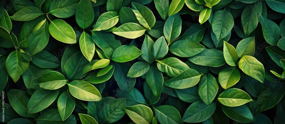 Obraz premium Green Leaf Background In Forest Have Many Species Flora Background Have Many Colour In Frame