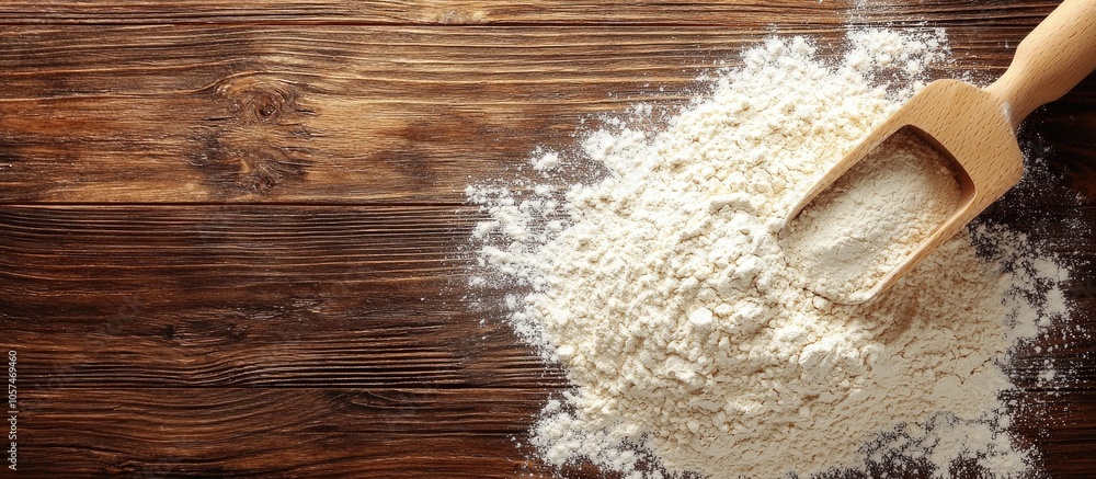 Cake Flour On Wood Background Cake Flour On Wood Background
