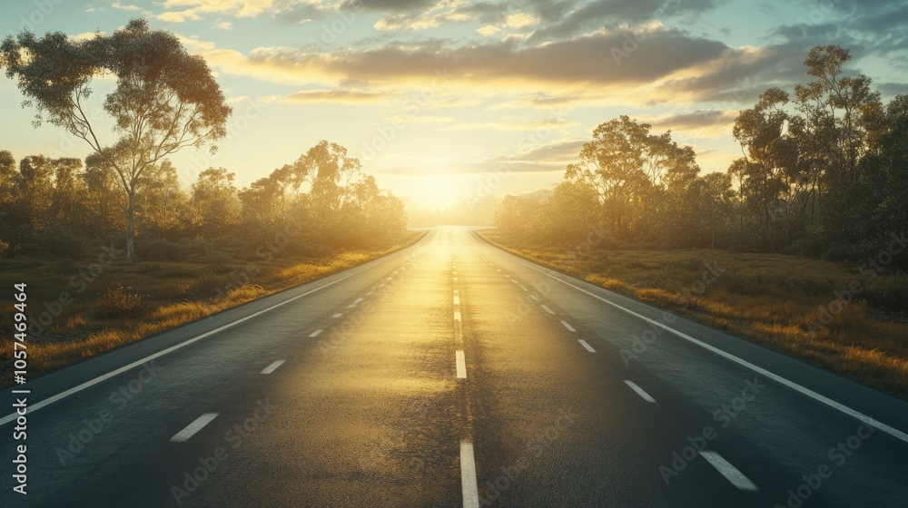 New Year road trip concept showcasing a scenic highway leading toward a bright celebration for a fresh and successful start Nature landscape enhances the journey s hopeful vision New Year road trip concept showcasing a scenic highway leading toward a bright celebration for a fresh and successful start Nature landscape enhances the journey s hopeful vision