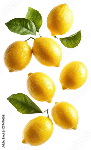 Wallpaper Mural PNG Real lemons with leaf natural leaves fruits. Torontodigital.ca