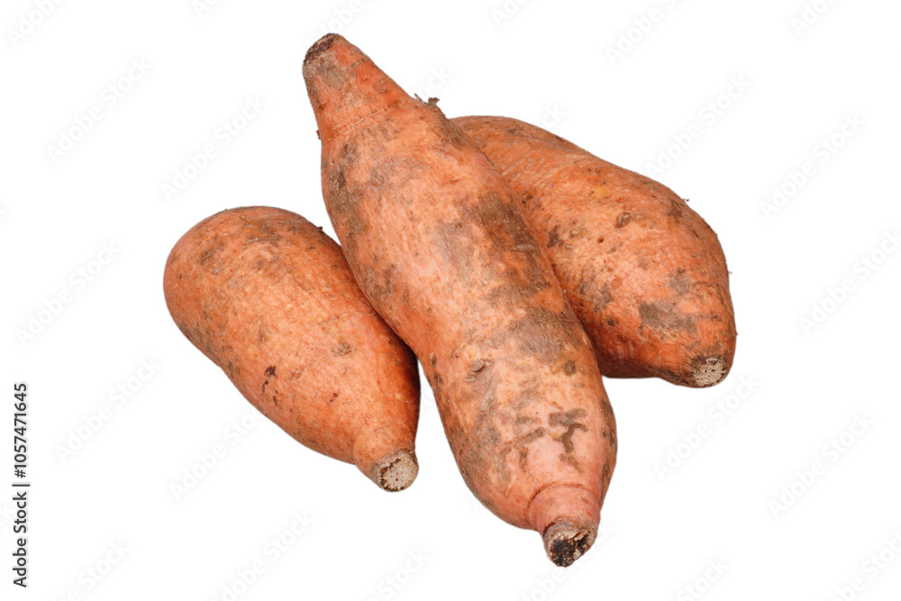 Pile of sweet potatoes isolated transparent Pile of sweet potatoes isolated transparent