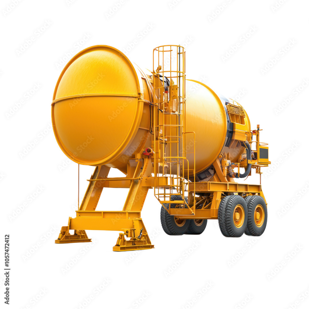 Cement mixer with an operational rotating drum. isolated on transparency background Cement mixer with an operational rotating drum. isolated on transparency background