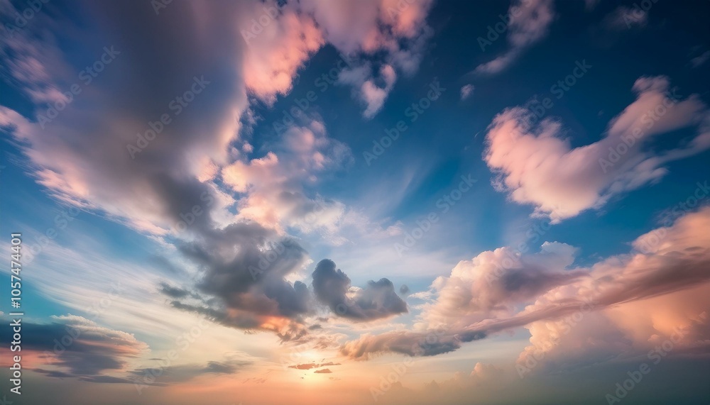 Beautiful sunset sky with clouds Beautiful sunset sky with clouds