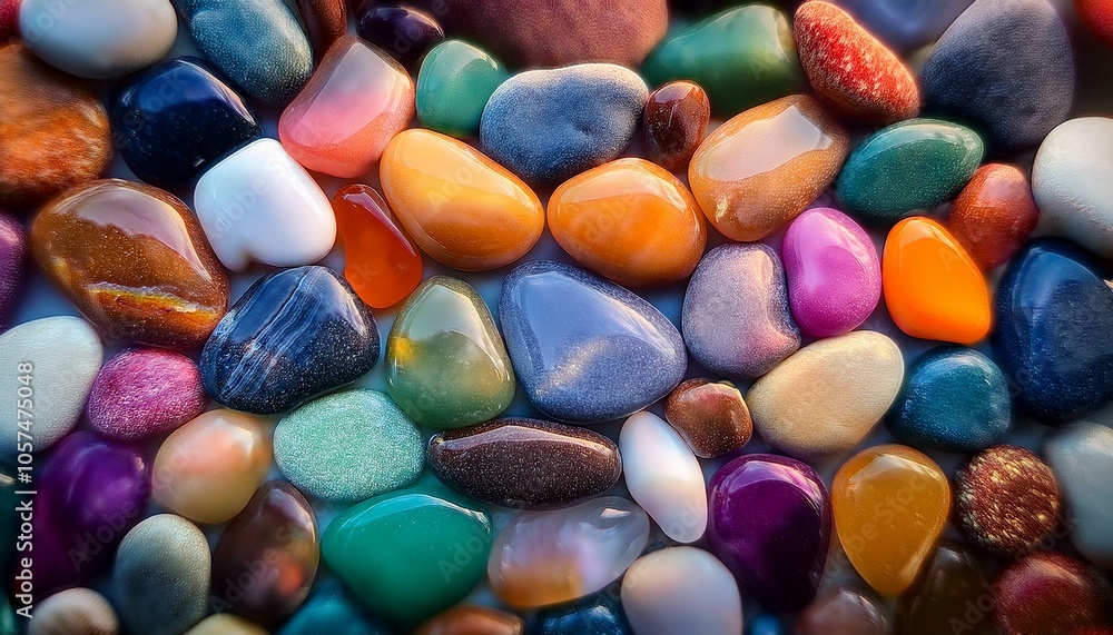 Smooth, colorful stones Smooth, colorful stones