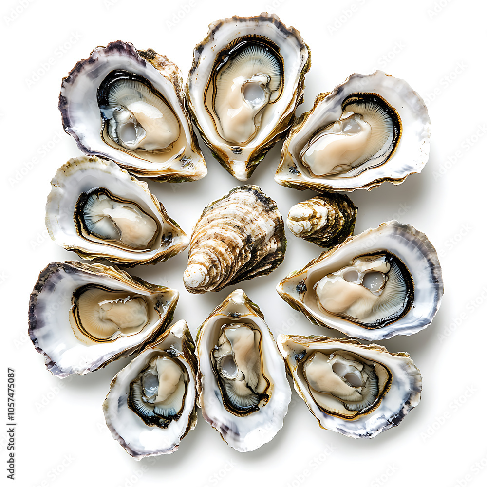 Oysters isolated on a white background Oysters isolated on a white background