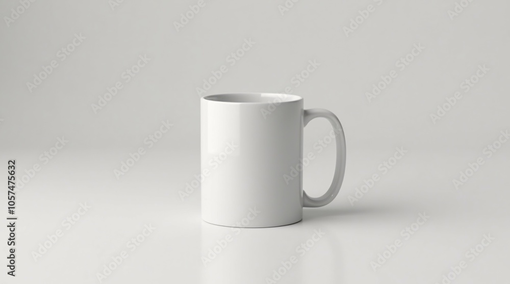 Obraz premium White Cup on White Background for Mockup.