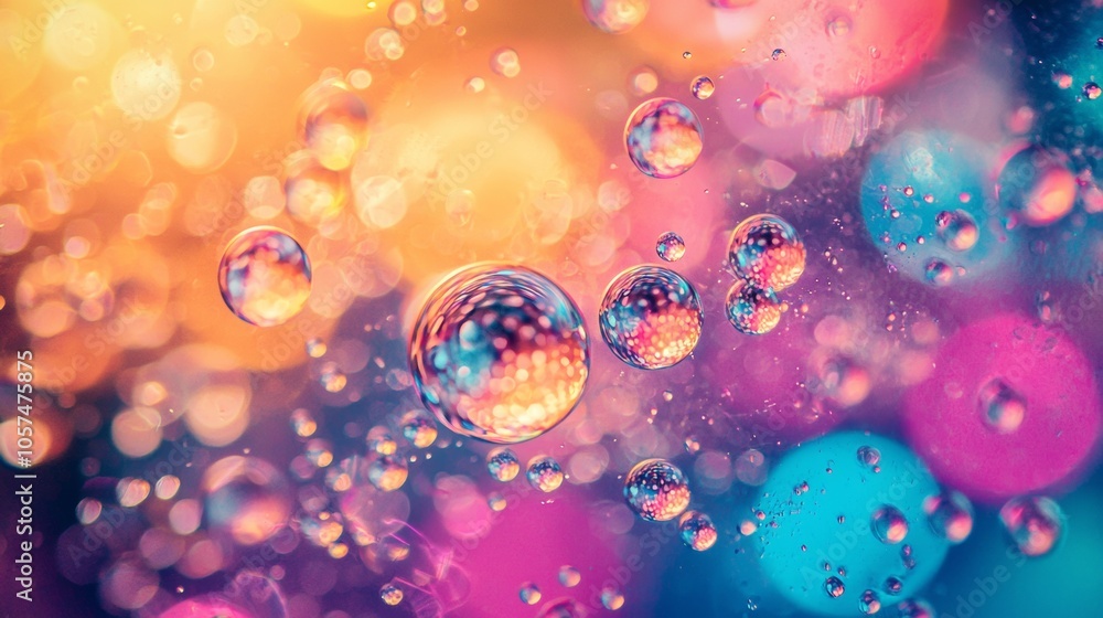 Colorful abstract bubbles with vibrant bokeh Colorful abstract bubbles with vibrant bokeh