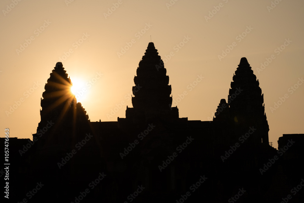 Obraz premium Angkor temple at sunset, Siem Reap, Cambodia