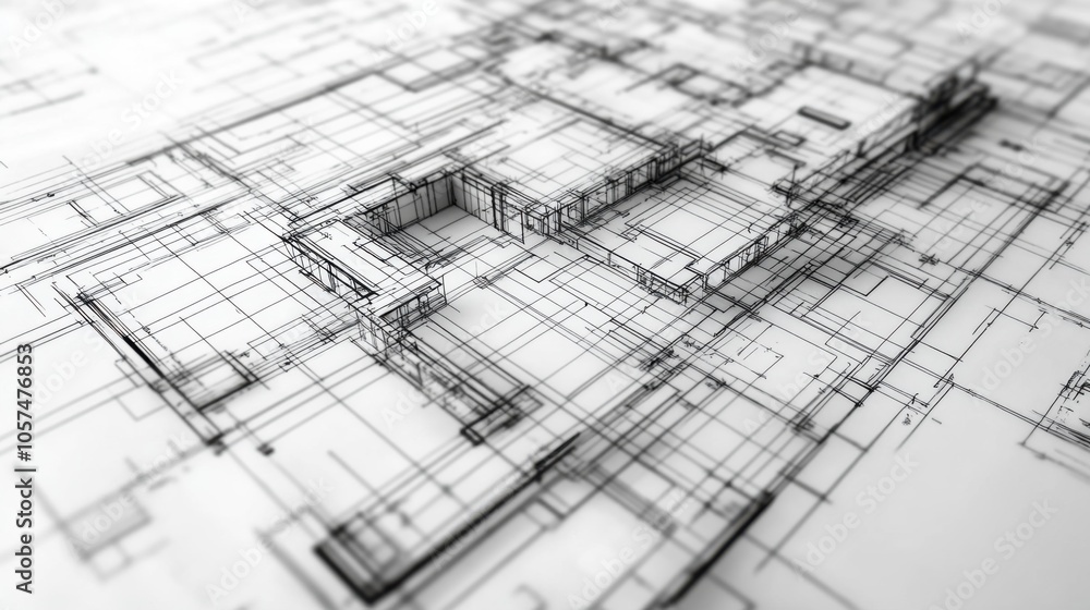 A detailed architectural blueprint with intricate linework. A detailed architectural blueprint with intricate linework.