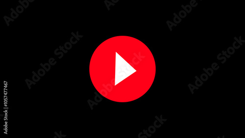 Video, audio neon play button icon