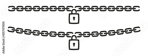 Chain with lock vector icons