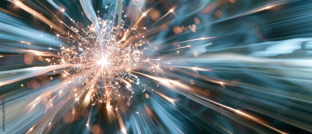 An explosive burst of colorful sparks radiates outward, capturing the essence of celebration and wonder. An explosive burst of colorful sparks radiates outward, capturing the essence of celebration and wonder.