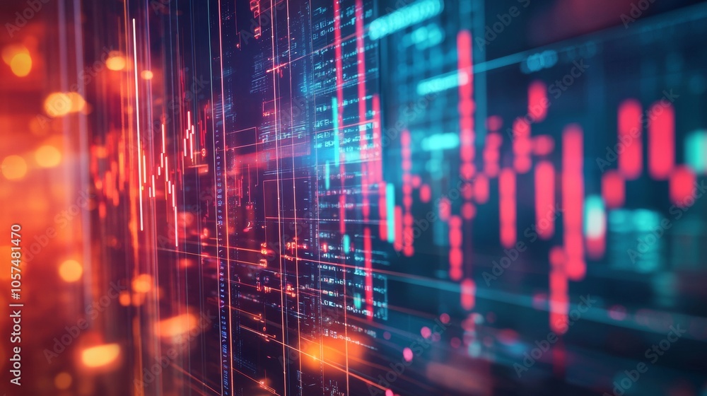 Fototapeta premium Abstract digital stock market data visualization