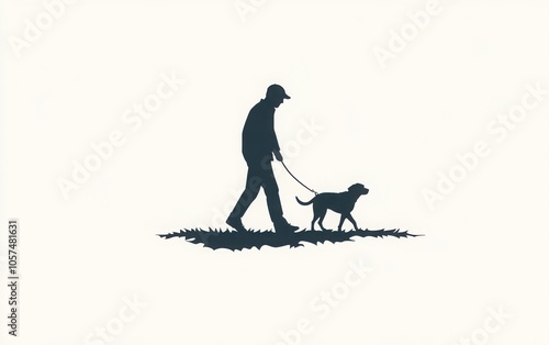 logo for a dog walker, white background photo