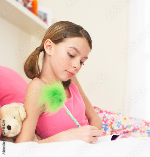 Girl Doing Homework photo