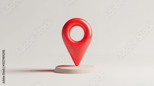 A Location Icon 3D Icon Red Color Icon photo