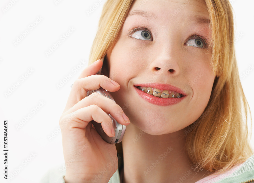 Girl Using Cellular Phone Girl Using Cellular Phone