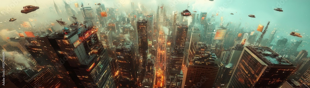 Skyscraper city shaped like a giant labyrinth, interconnected buildings, glowing pathways, surreal complexity Skyscraper city shaped like a giant labyrinth, interconnected buildings, glowing pathways, surreal complexity