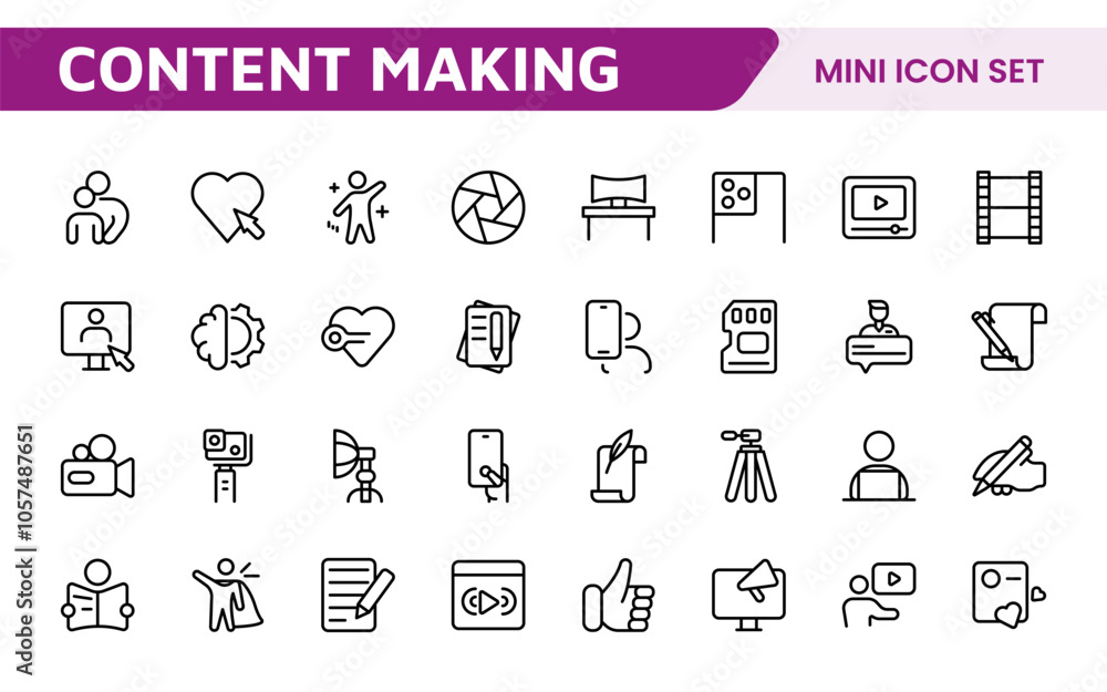 Content Creation Icon Set. Creative and versatile icons for bloggers ...