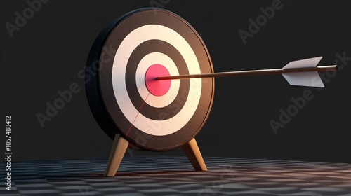 Arrow Hit the Center of the Target 3D Icon photo