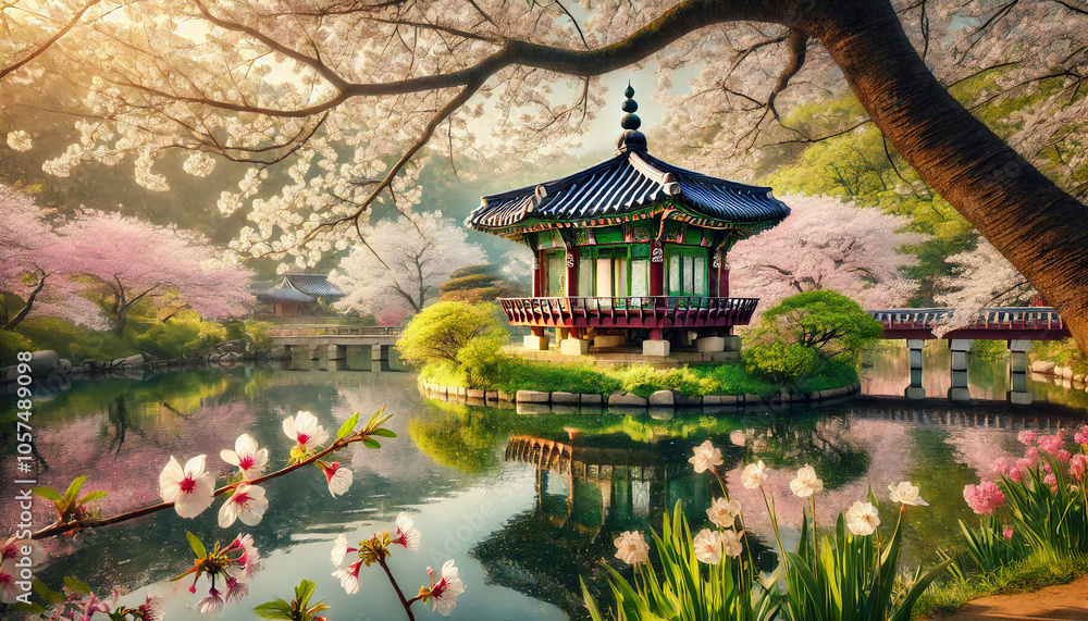 Korean traditional architecture and natural scenery Korean traditional architecture and natural scenery