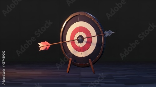 Arrow Hit the Center of the Target 3D Icon photo