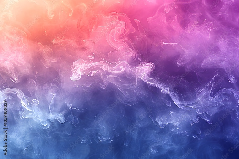 Fototapeta premium Ethereal Swirls of Colorful Smoke in a Dreamy Gradient