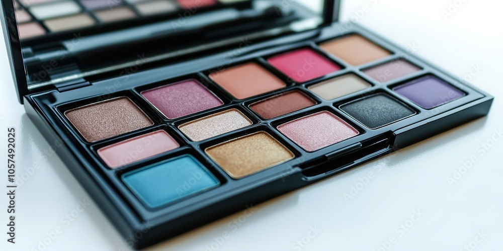 Colorful eyeshadow palette with various shades Colorful eyeshadow palette with various shades