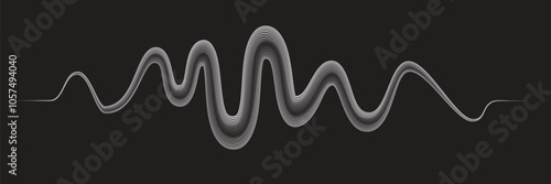 Digital sound equalizer . Audio signal frequency signal . Abstract flow linear fluid wavy shape . Acoustic volume lines .Curved lines pattern . Music sound wave . Vector illustration