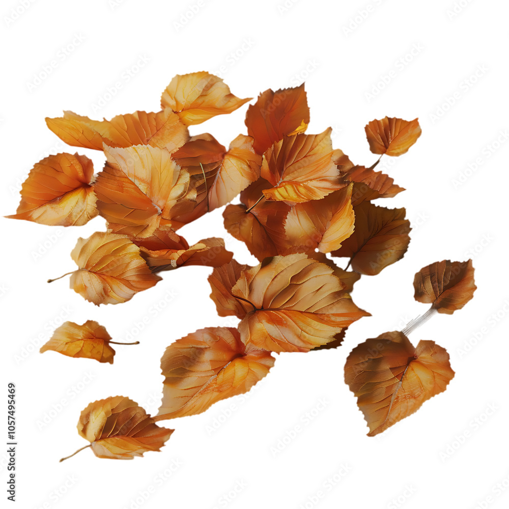 A cluster of golden leaves, some with veins visible, isolated on a black background. A cluster of golden leaves, some with veins visible, isolated on a black background.