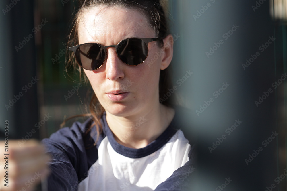 Woman exercising or doing workout session outside Woman exercising or doing workout session outside