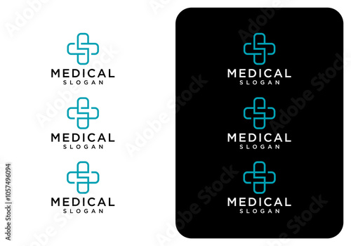 medical logo icon design vector letter s plus template design inspiration