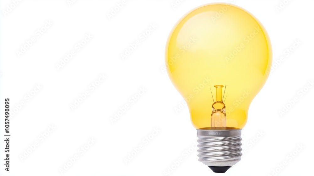 A glowing yellow light bulb against a white background, symbolizing brightness, enlightenment, and innovation. A glowing yellow light bulb against a white background, symbolizing brightness, enlightenment, and innovation.