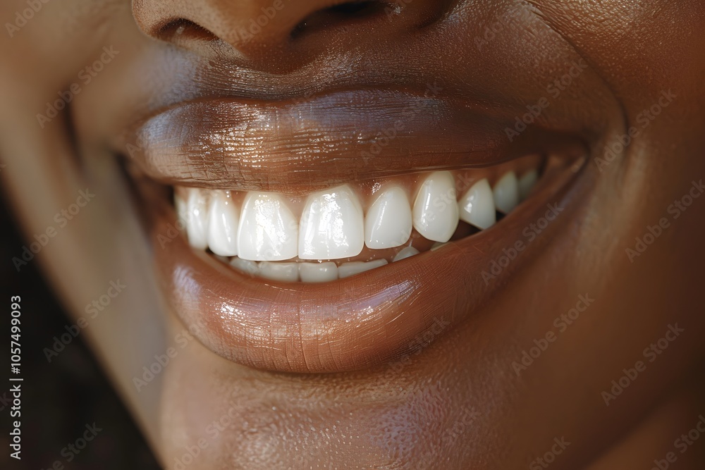 Fototapeta premium Radiant Smile Showcasing Healthy Teeth and Glossy Lips