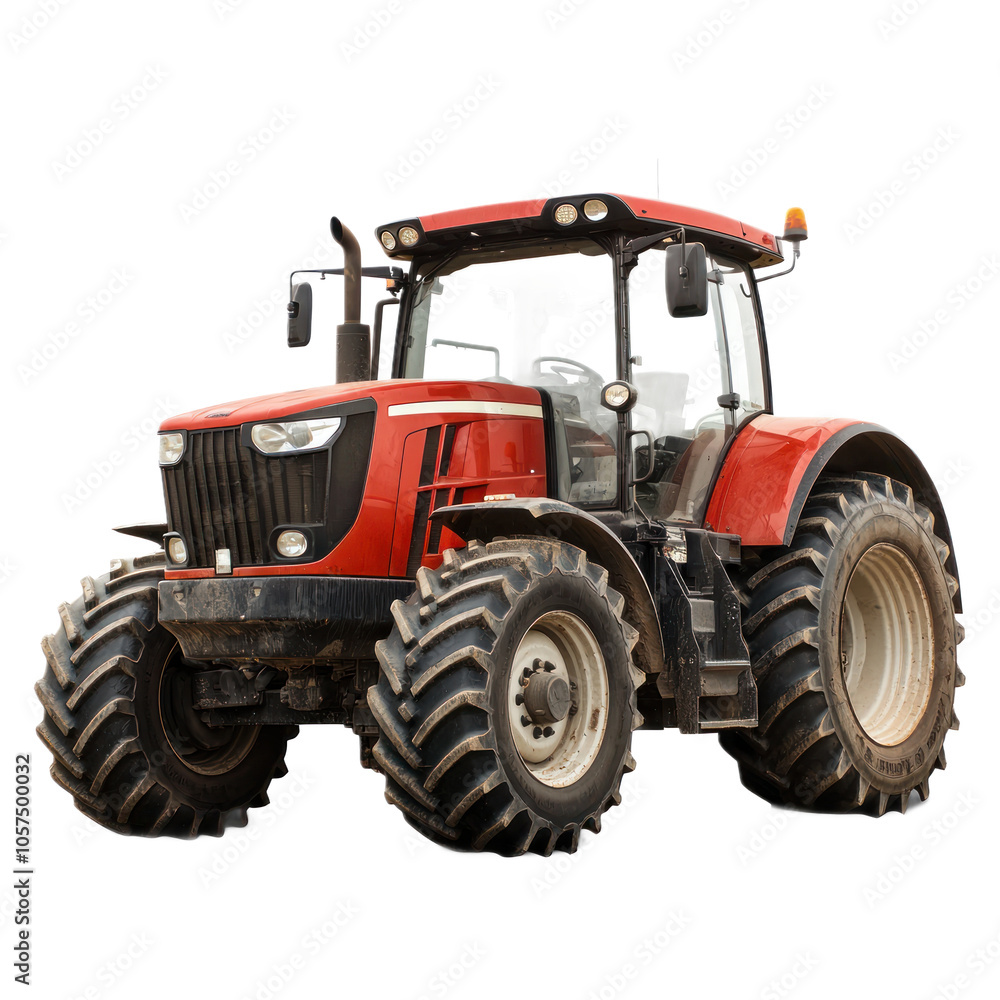 Obraz premium Articulated Tractor - Tractors with a pivot point for better maneuverability. isolated on transparency background