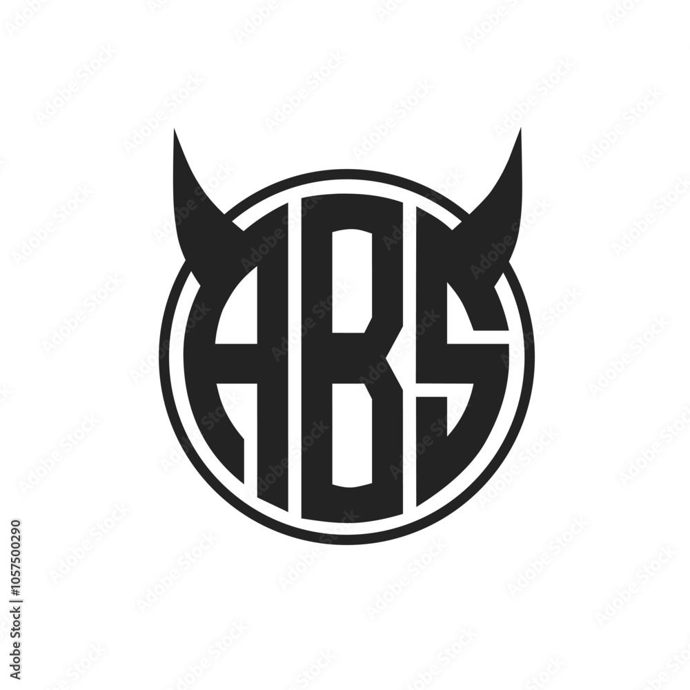 ABS initials monogram logo vector design in circle shape ABS initials monogram logo vector design in circle shape