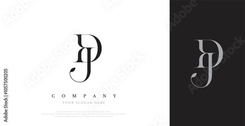 Initial DJ Logo Design Vector 