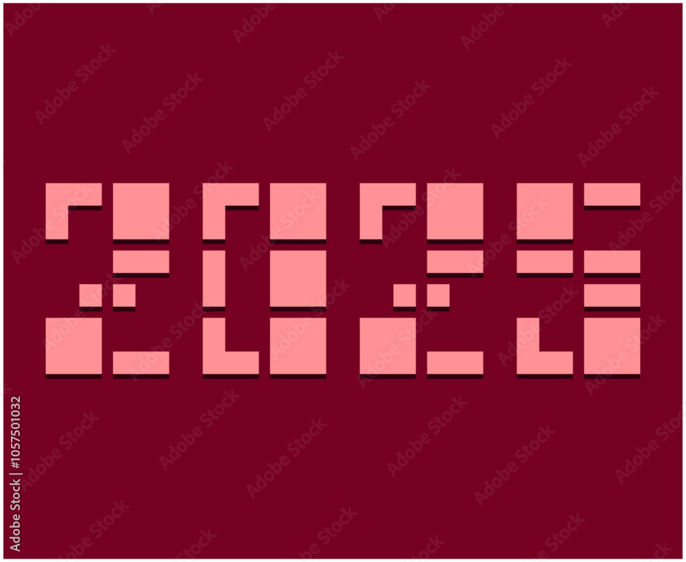 Happy New Year 2025 Abstract Red Typography Design Vector Illustration Happy New Year 2025 Abstract Red Typography Design Vector Illustration