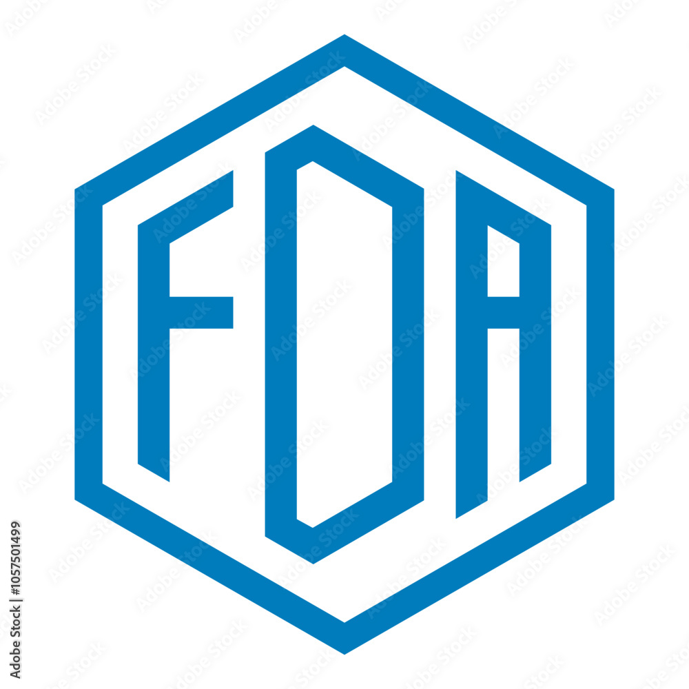 blue Food And Drug administration hexagon stamp