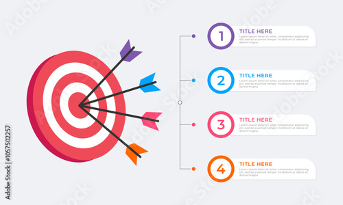 Target Infographic with 4 Steps
