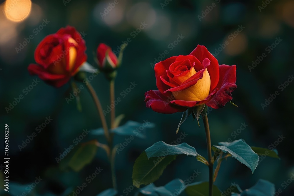 close up leaves rose flower with bokeh close up leaves rose flower with bokeh