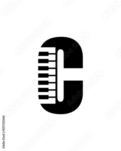 piano initial logo , music logo