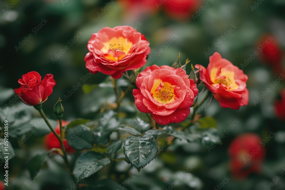 close up leaves rose flower with bokeh close up leaves rose flower with bokeh