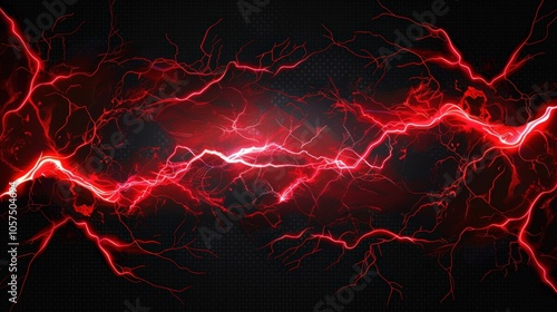 Red electric energy bolts