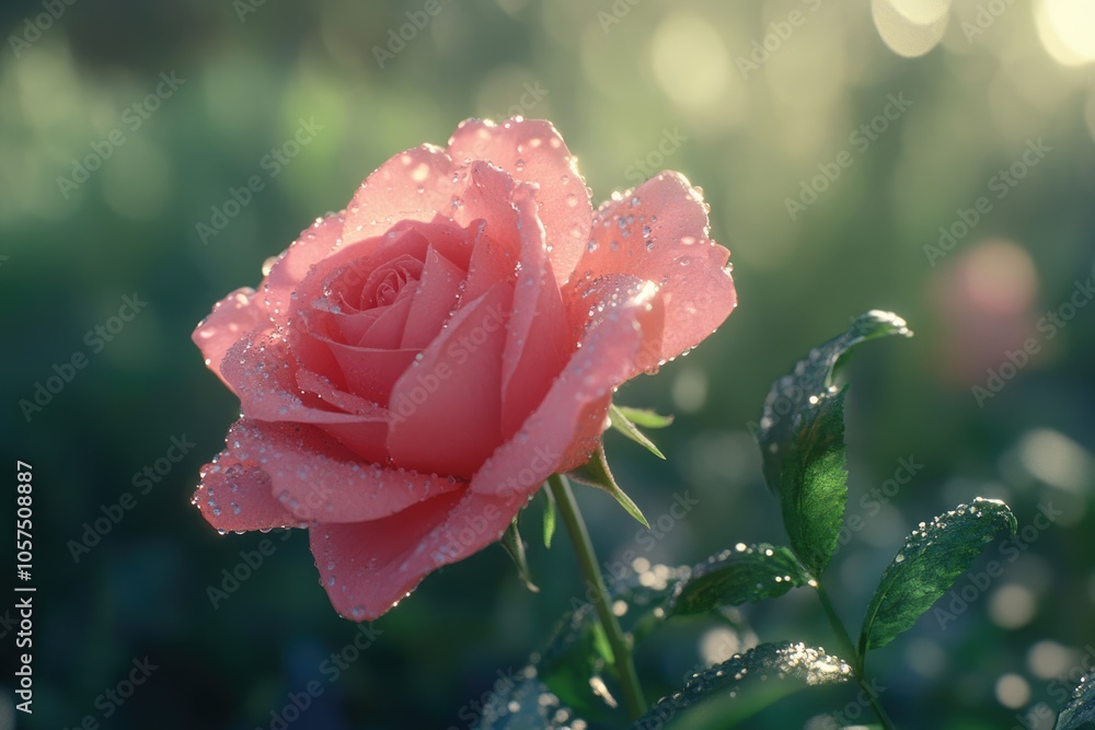 Obraz premium close up leaves rose flower with bokeh 