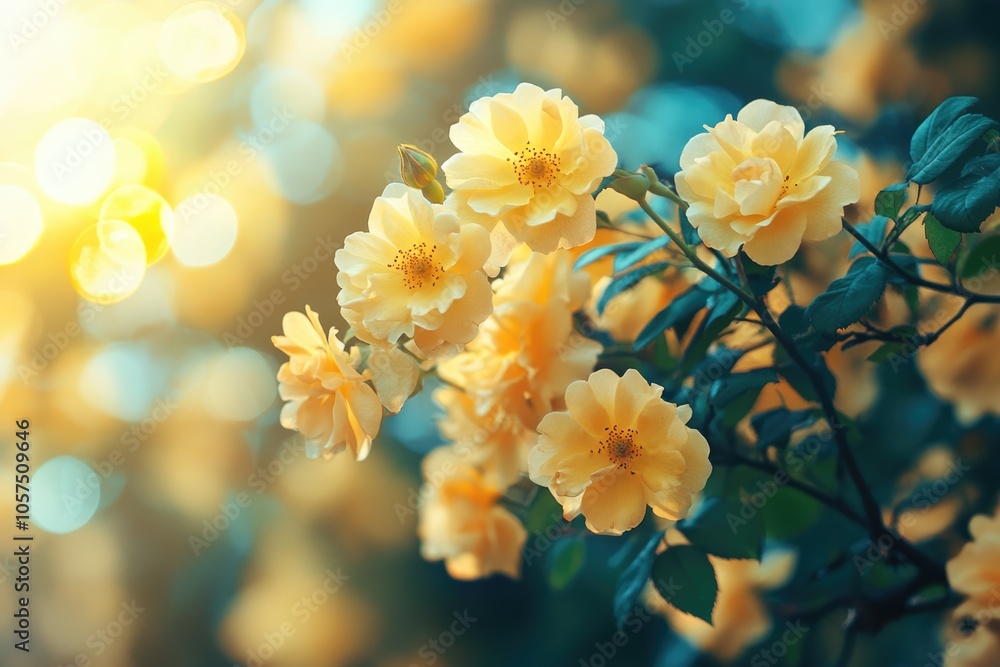 close up leaves rose flower with bokeh close up leaves rose flower with bokeh