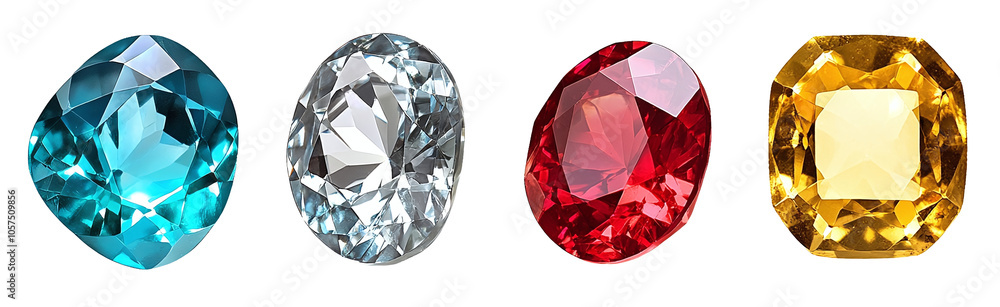 Spinel gemstone set. Colorful gemstone set in different colors. Isolated on transparent background Spinel gemstone set. Colorful gemstone set in different colors. Isolated on transparent background